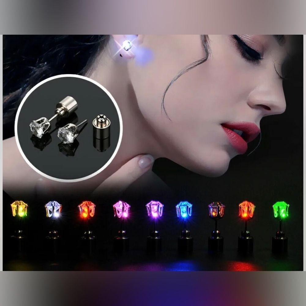 1/3/10 Pairs LED Light Up Ear Studs Earrings for Dance Fun parties!